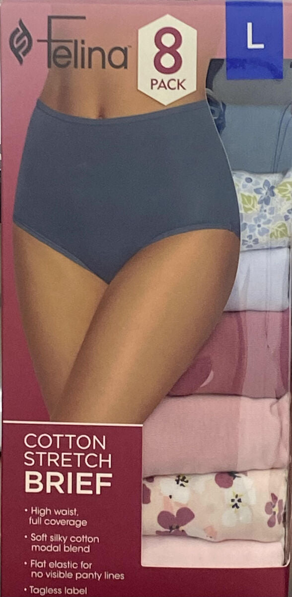 Felina 8 Pack Cotton Brief