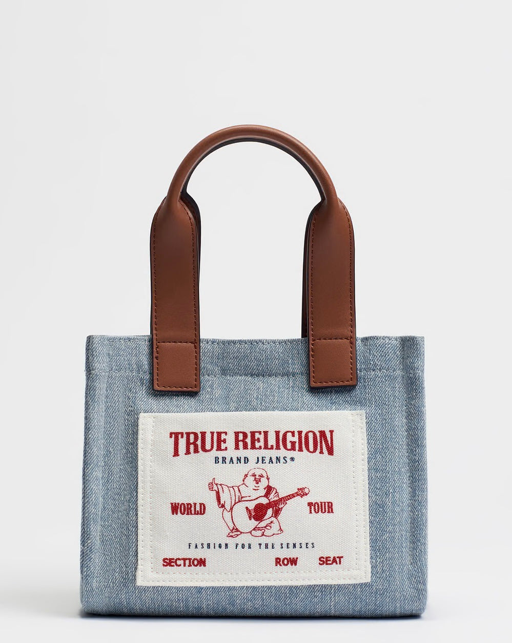 TRUE RELIGION MINI DENIM TOTE BAG