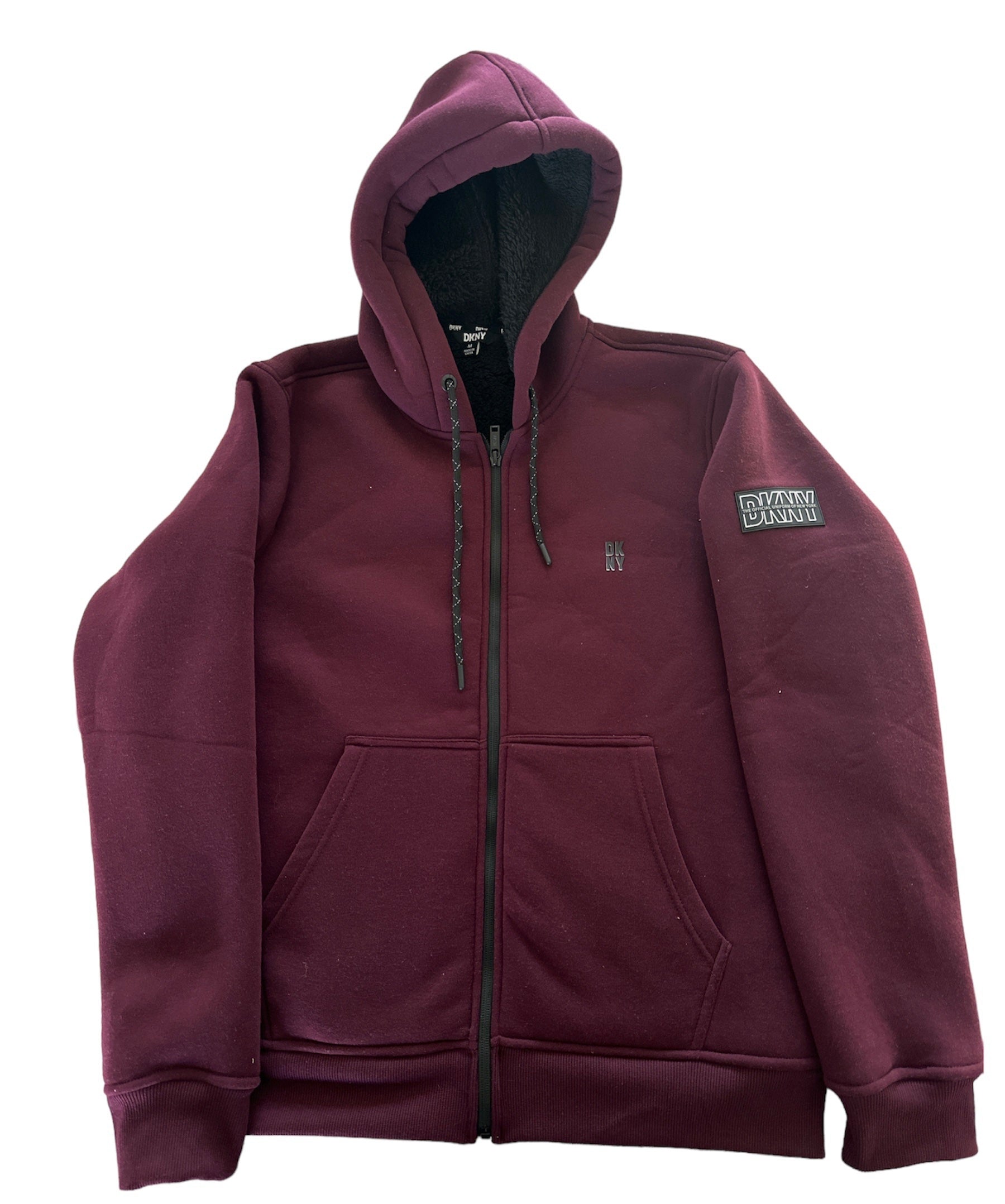 DKNY BURGUNDY ZIP UP HOODIE