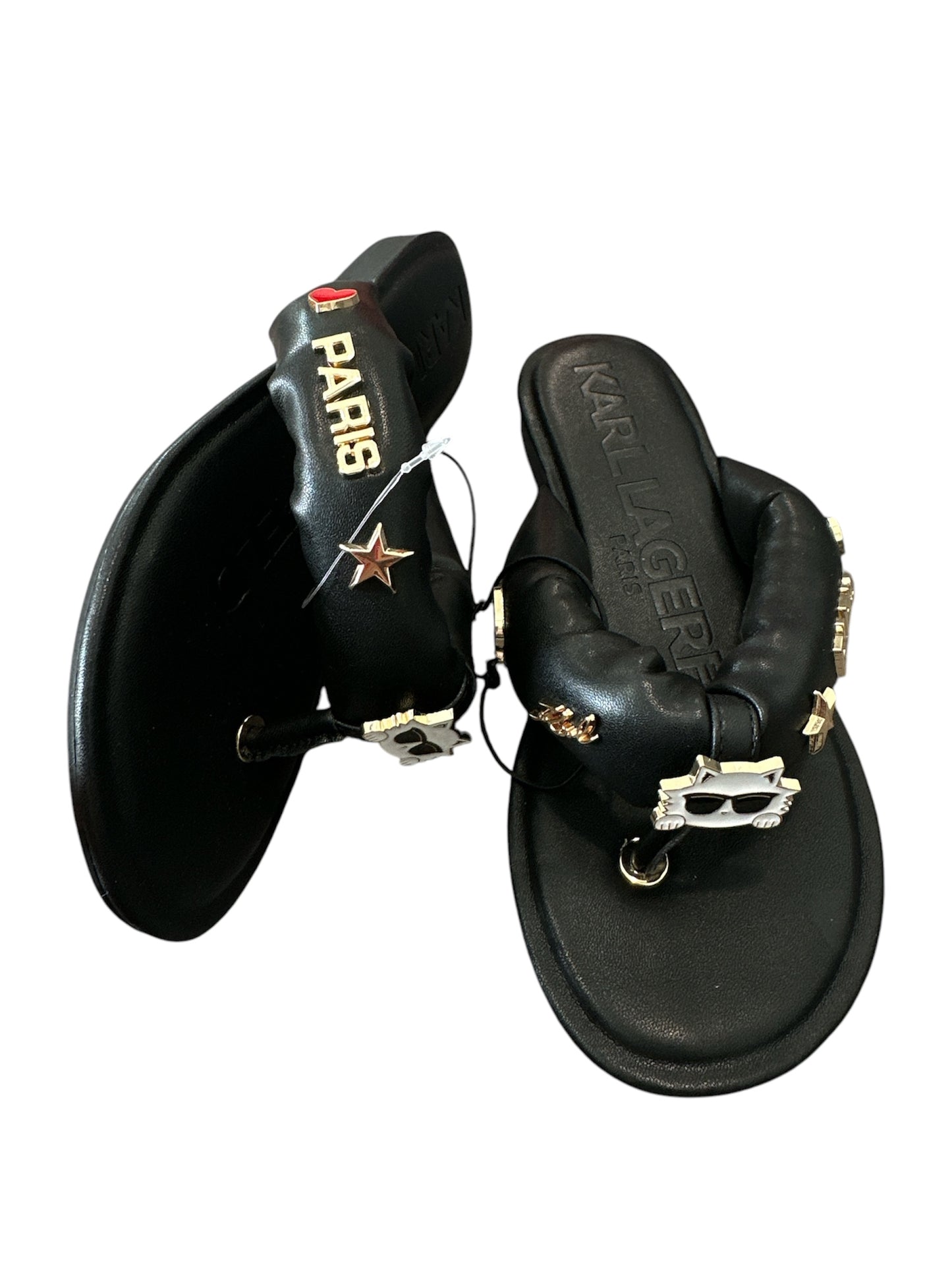 Karl Lagerfeld Black Slide Leather