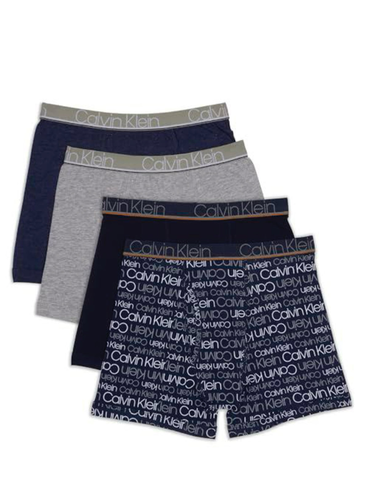 Calvin Klein Boy's Boxer Brief Underwear 4 Pack,Blue Ck/Heather Grey,Small