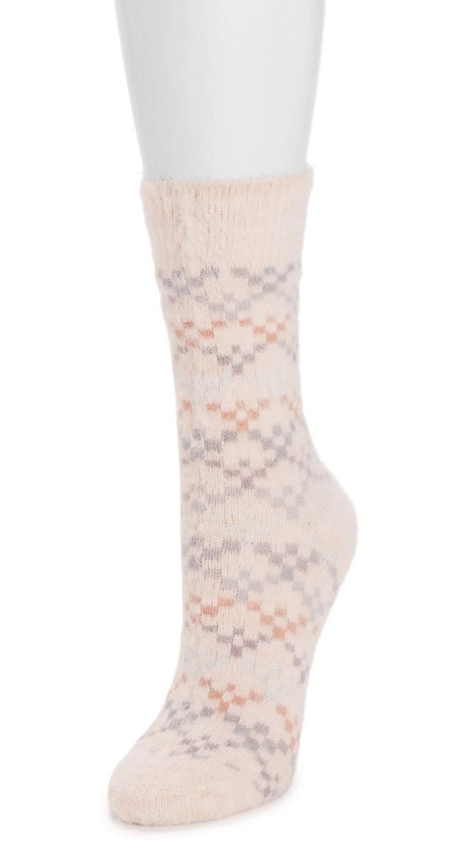 MUK LUKS Women's Microfiber Crew Boot Sock, 1-Pack, Size 6-11