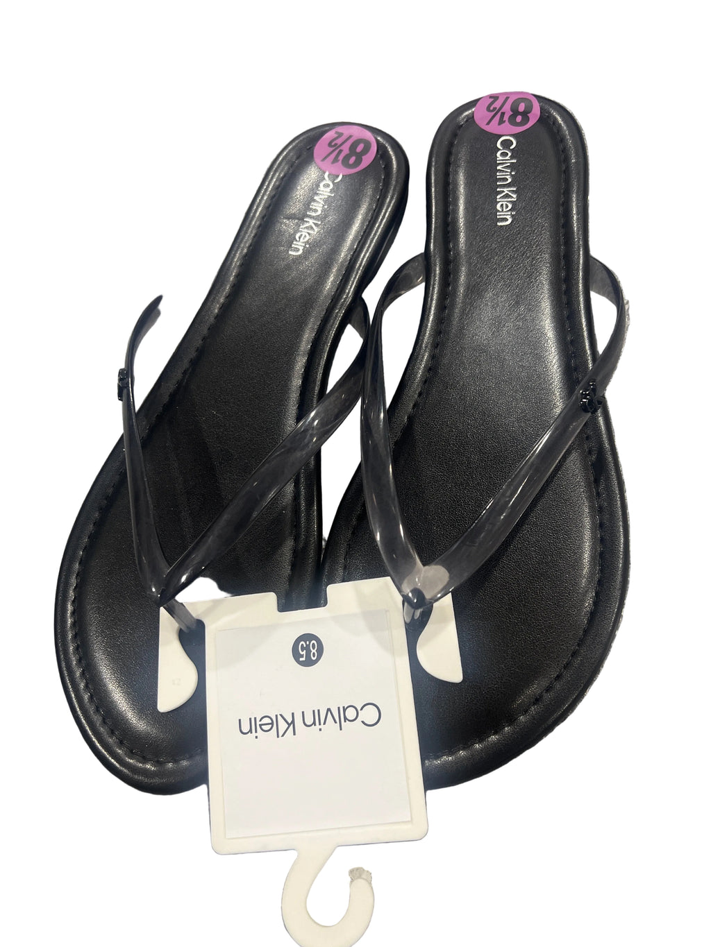 Calvin Klein Black Leather Slide