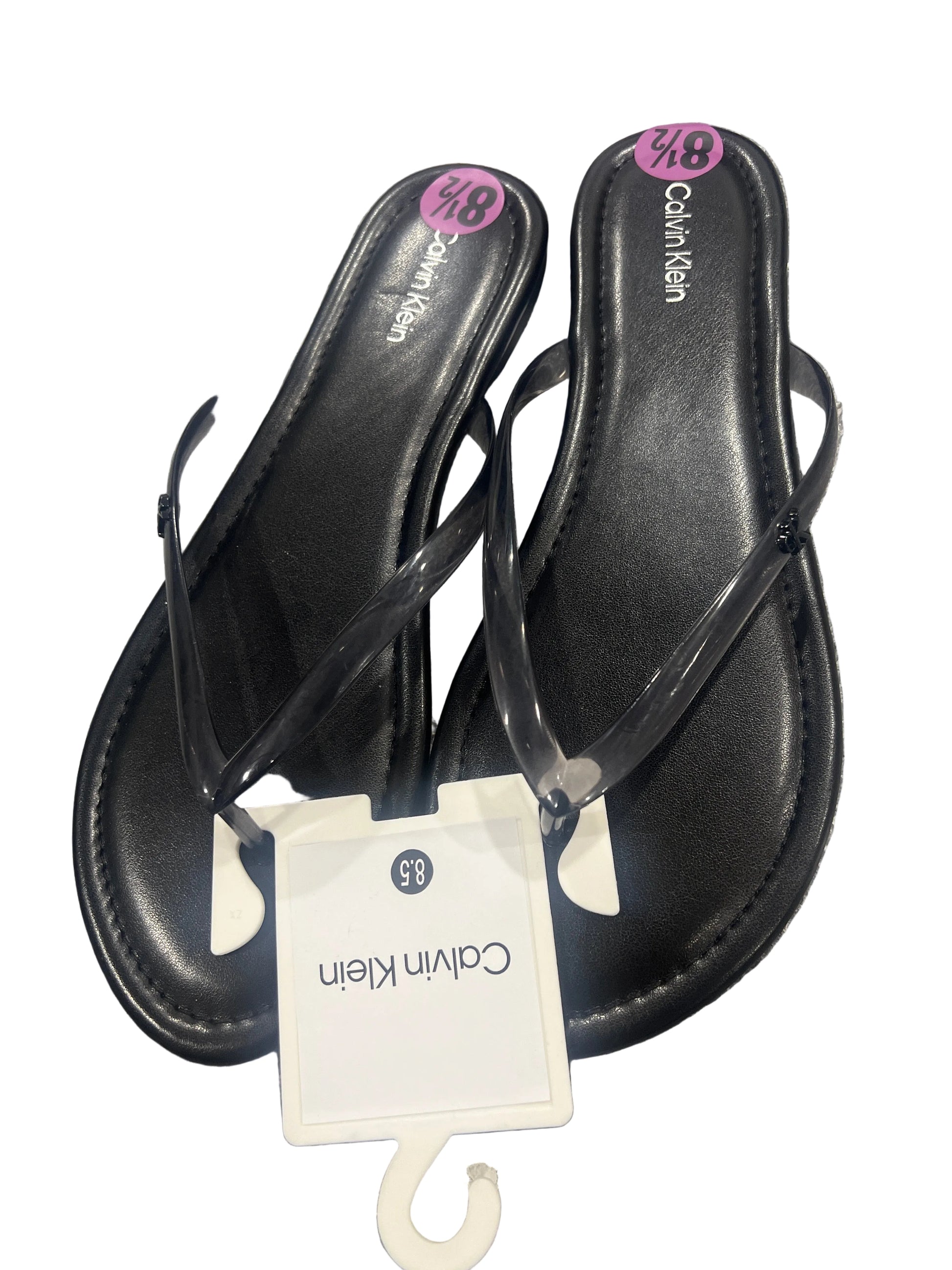 Calvin Klein Black Leather Slide