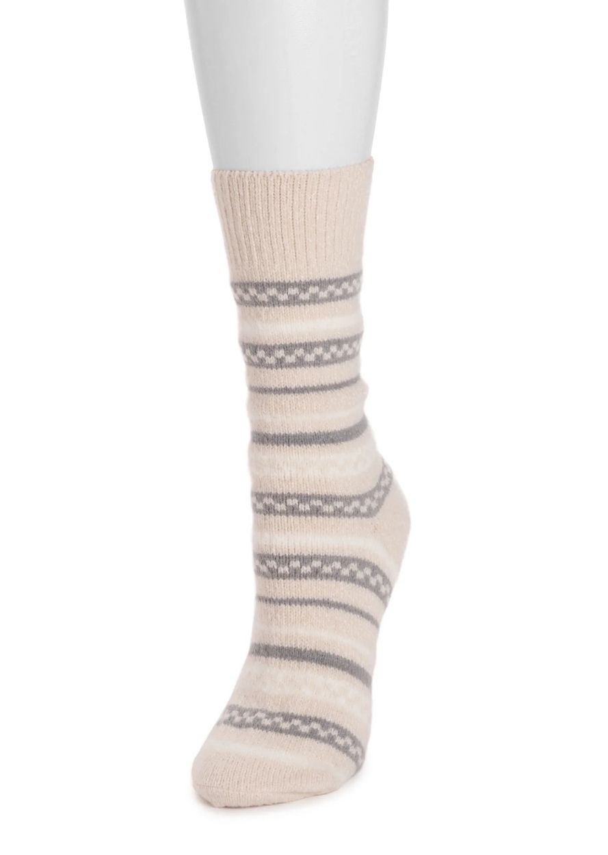 MUK LUKS Women's Microfiber Crew Boot Sock, 1-Pack, Size 6-11