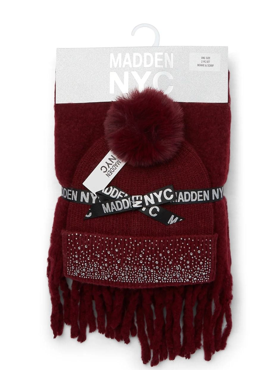 Madden NYC Women's Scarf and Beanie 2-Piece Set