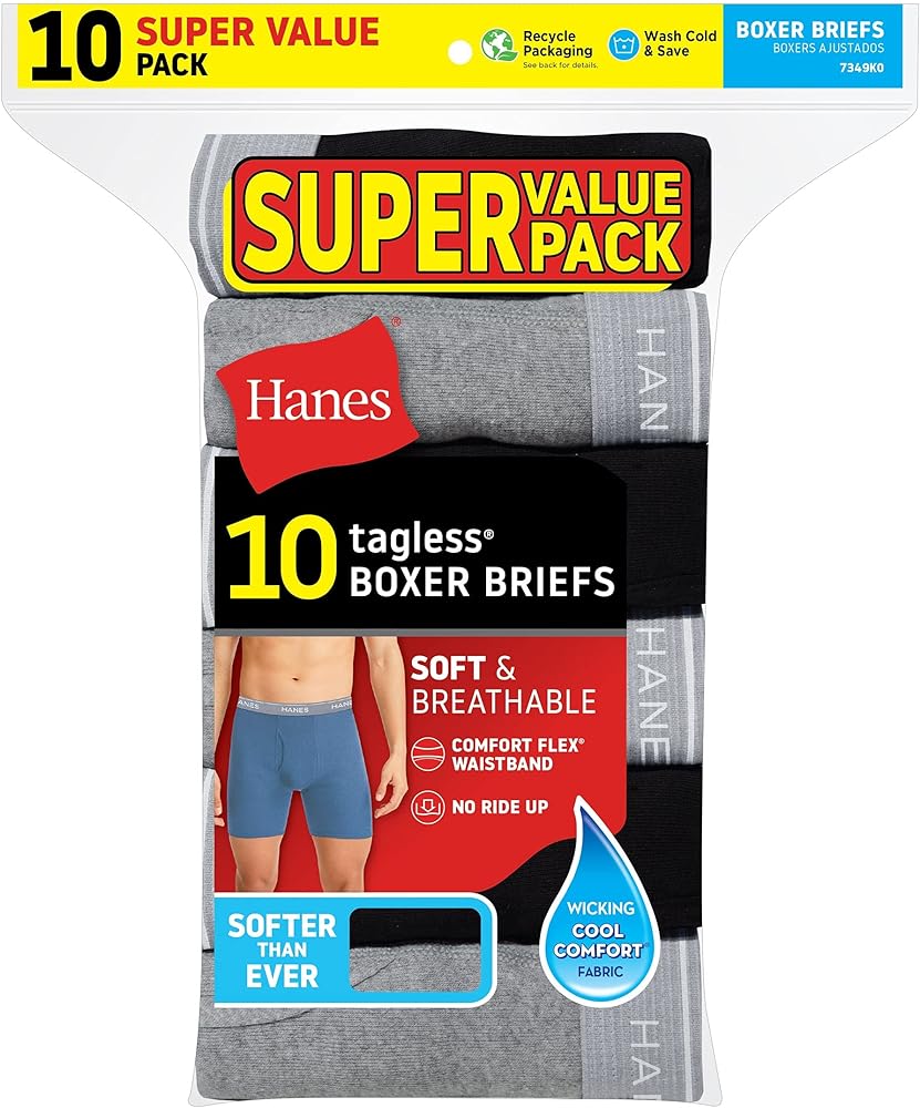 HANE'S Men 10 Pack Classic Boxers