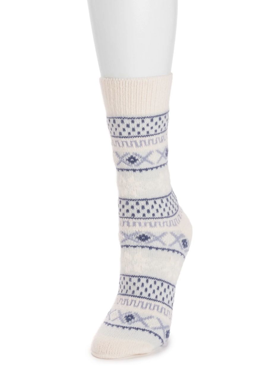MUK LUKS Women's Microfiber Crew Boot Sock, 1-Pack, Size 6-11