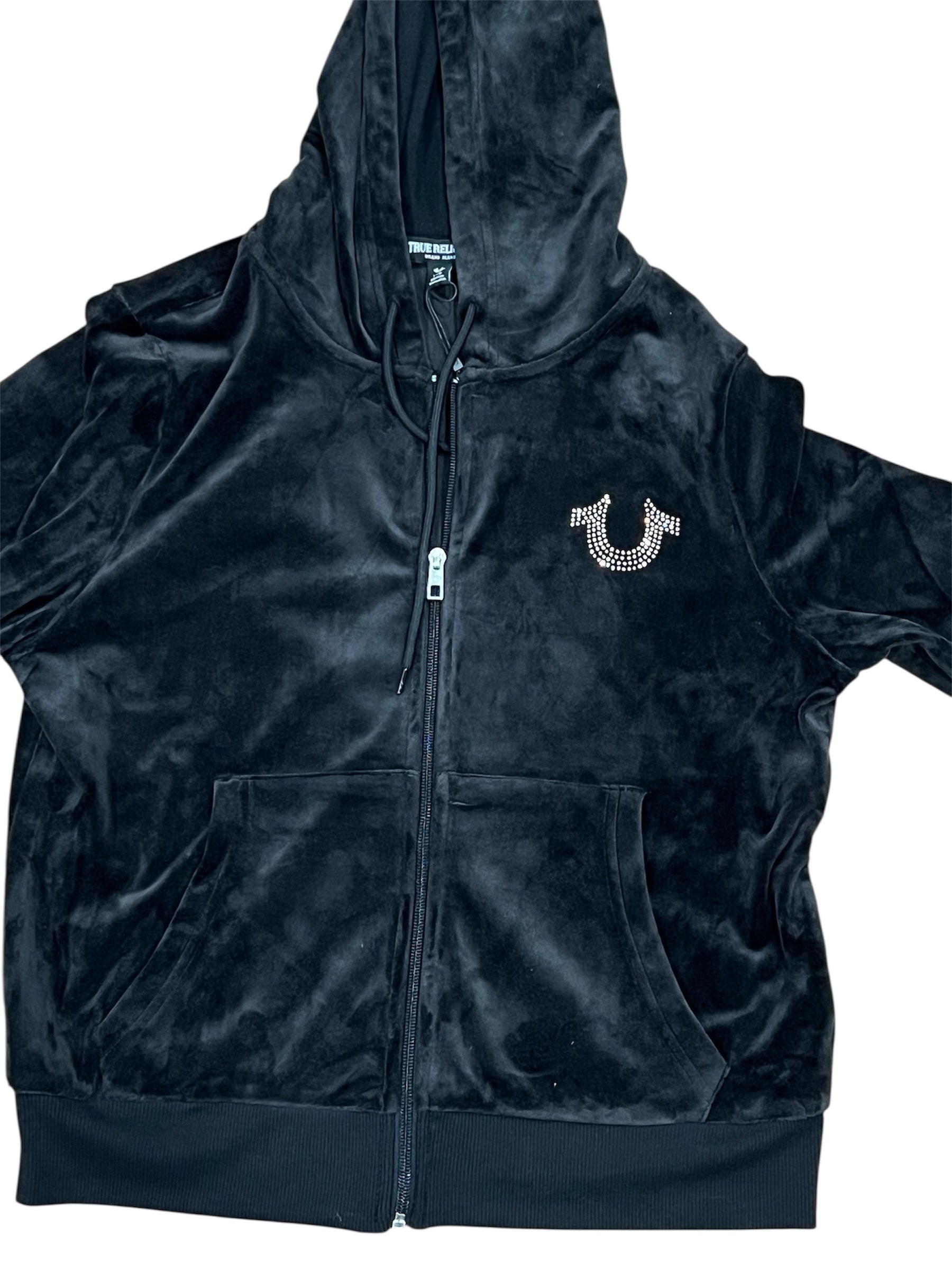 True Religion Black Zipper up Sweater