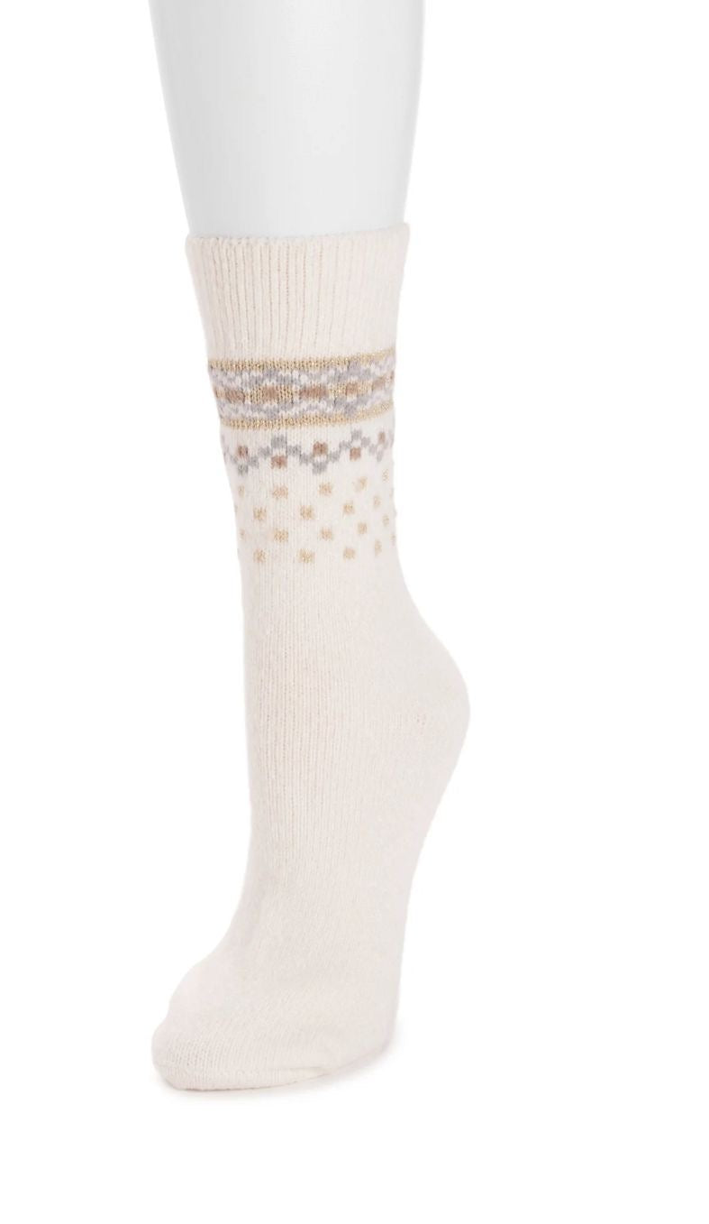 MUK LUKS Women's Microfiber Crew Boot Sock, 1-Pack, Size 6-11