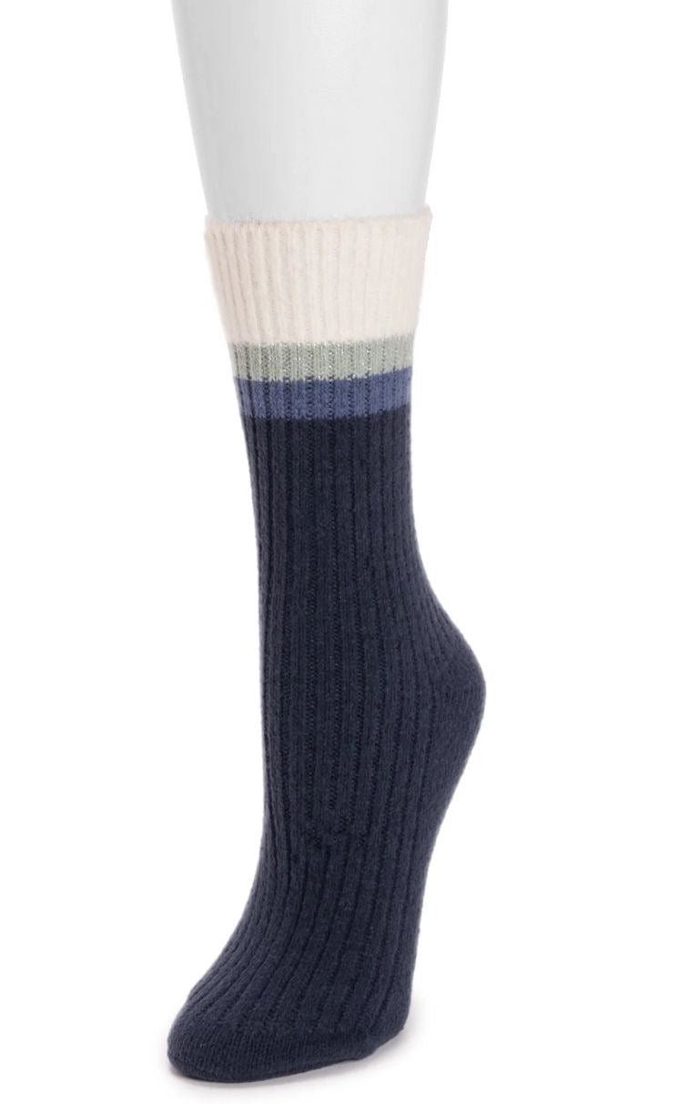 MUK LUKS Women's Microfiber Crew Boot Sock, 1-Pack, Size 6-11