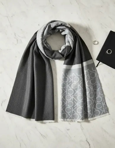 Calvin Klein Black and Grey Scarf