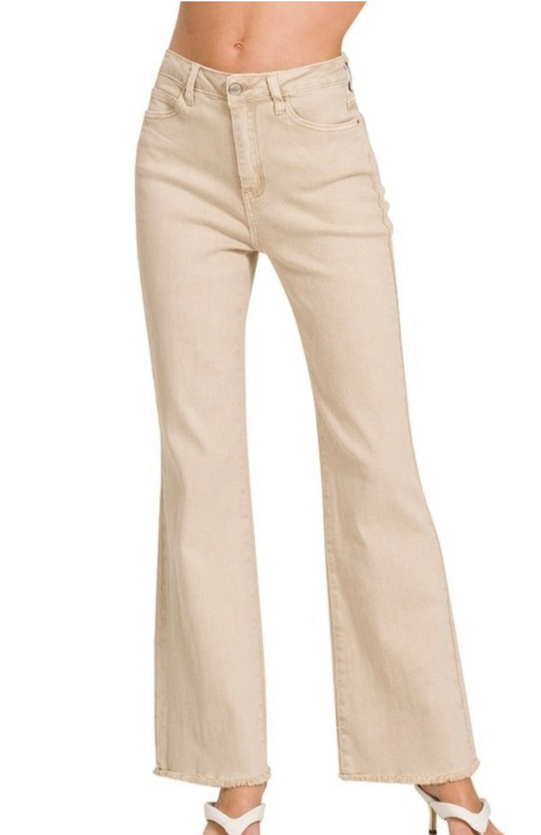 GUESS Sand Beige Flared Jeans High Rise