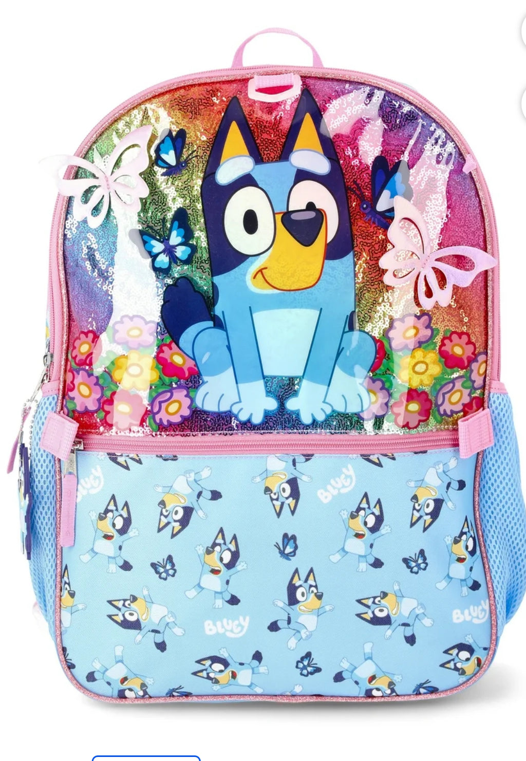 Bluey Boys and Girls 17" 6-Piece Backpack Set with Headphones, Pink