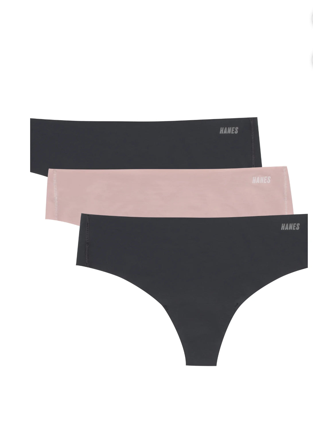 Hanes Moves Women’s No Show Thong Underwear, 3-Pack