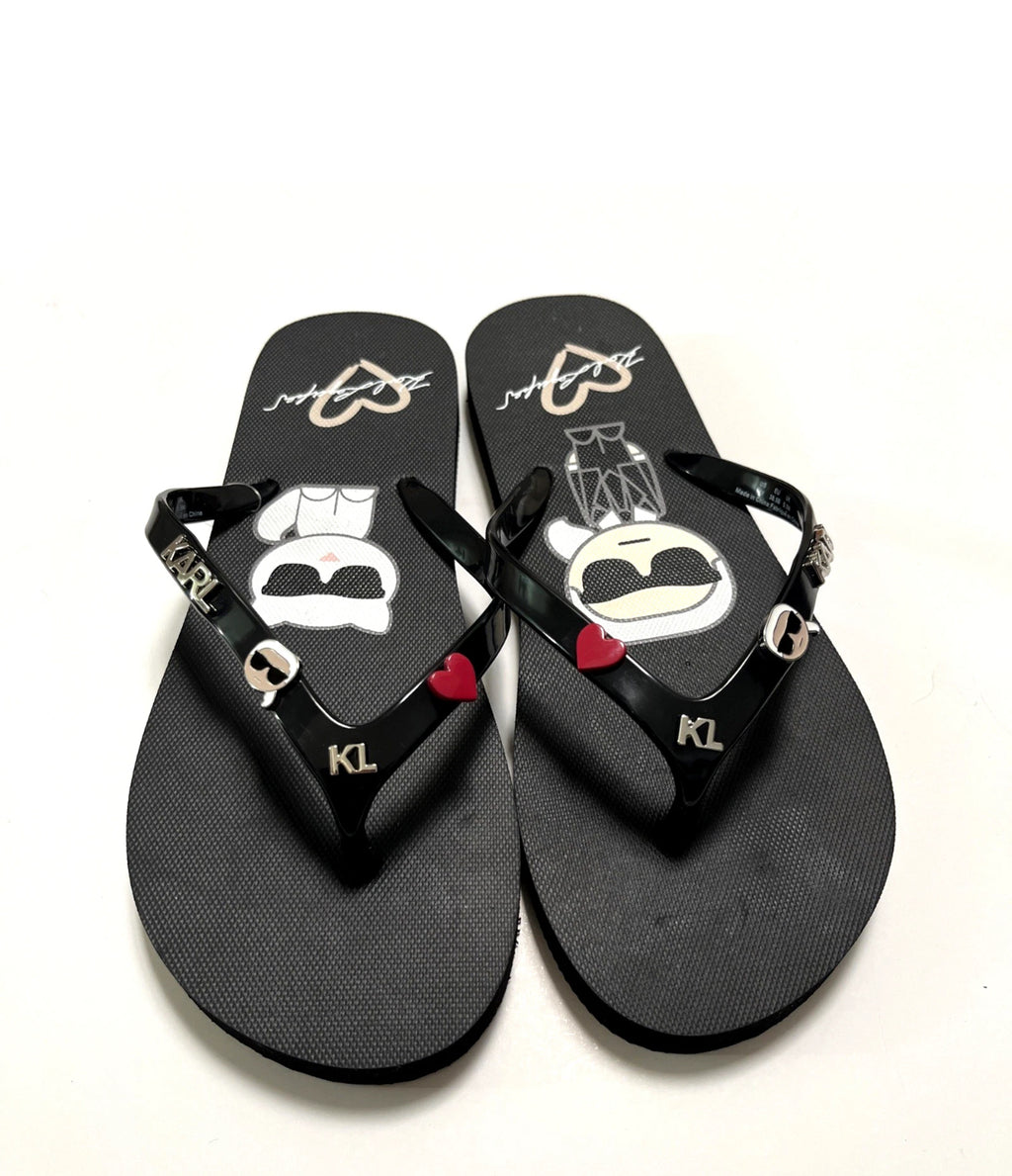 Karl Lagerfeld Black Slippers