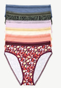 Joyspun Women's Cotton Hi Cut Bikini Panties, 6-Pack