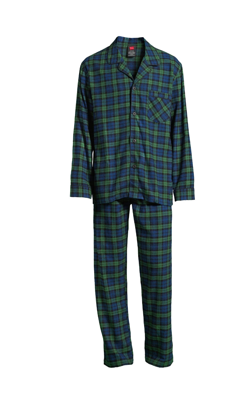 Hanes Men’s Slub Jersey Top and Ultra Soft Flannel Sleep Pants Set, 2-Piece