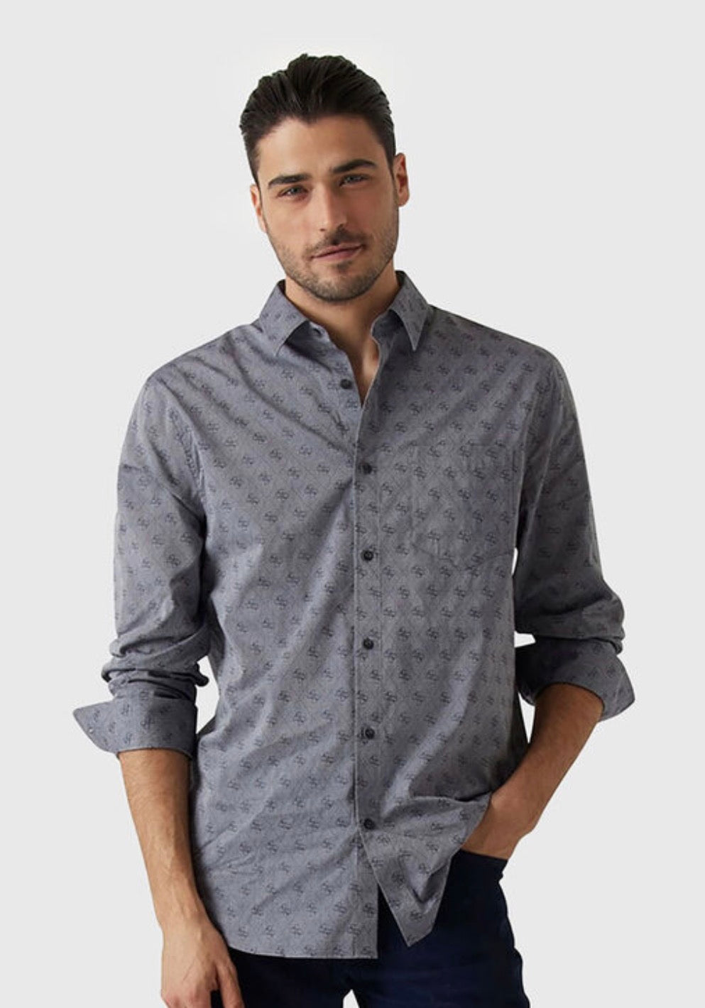 Guess Jacquard Button Up Shirt