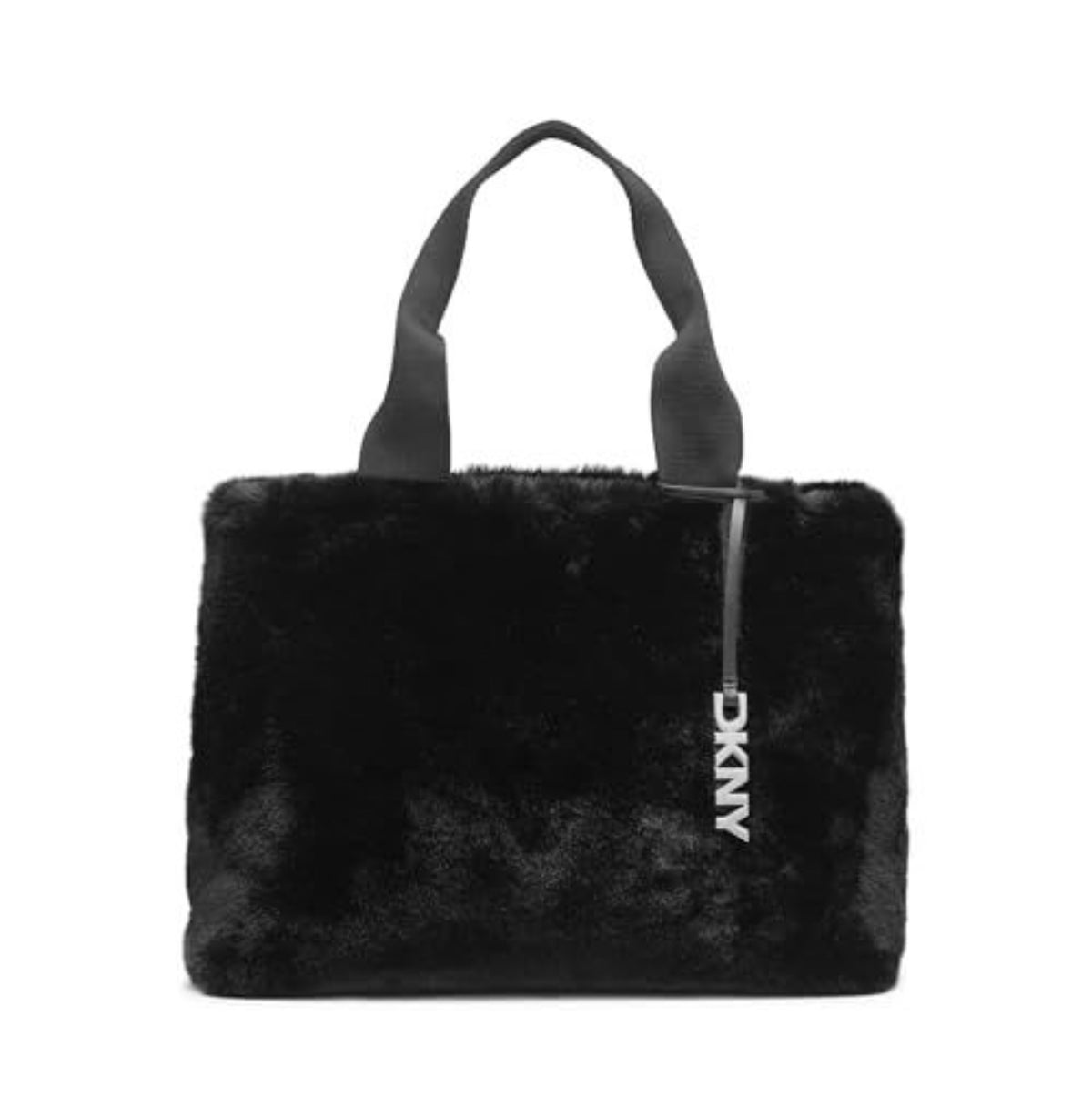 DKNY BLACK FUR TOTE  BAG LARGE