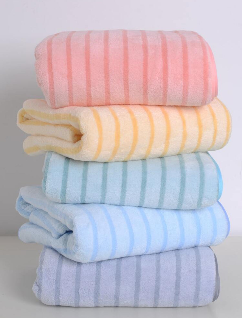 1pc Striped Pattern Random Color Bath Towel,Soft Absorbent Towel