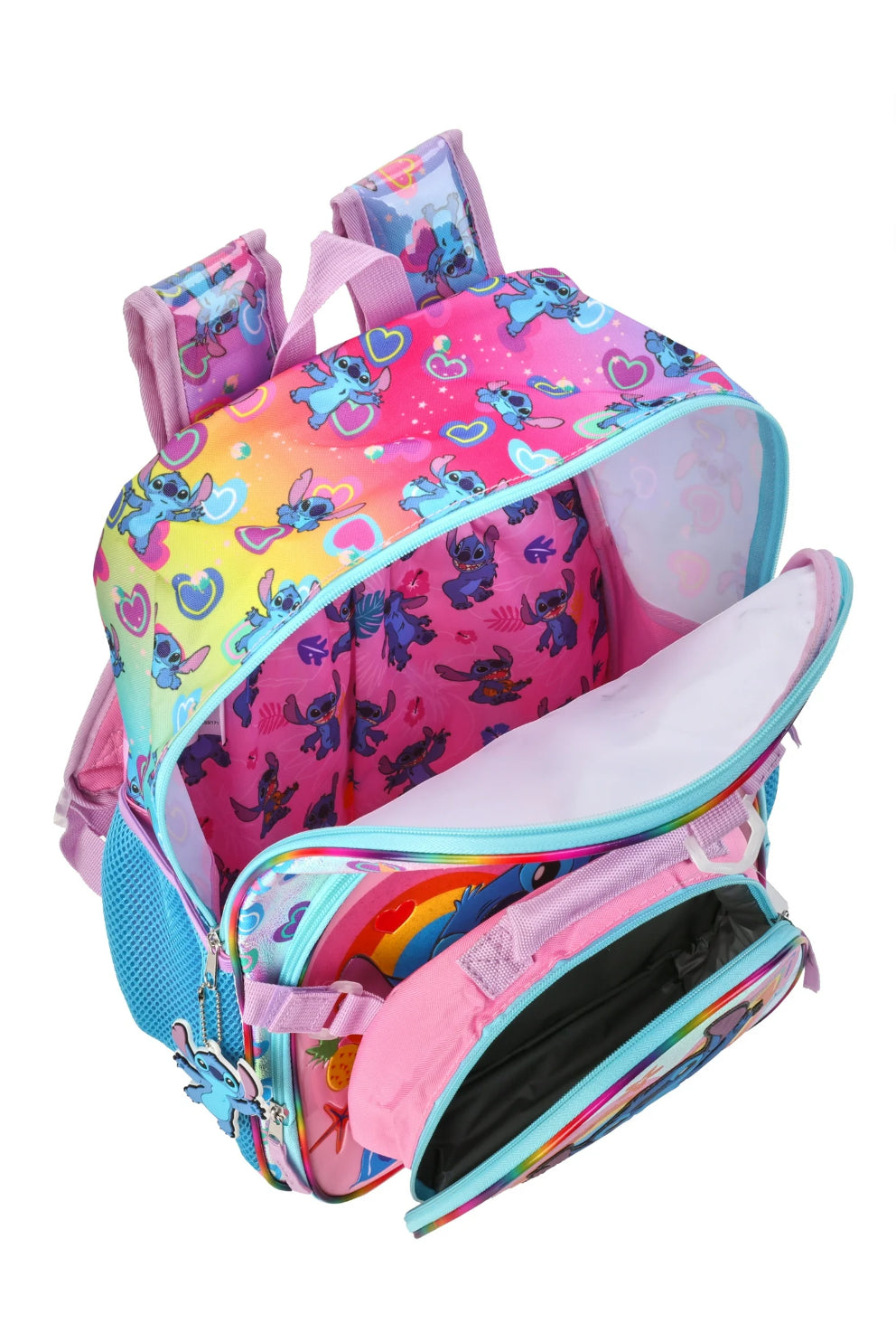 Disney Lilo & Stitch Girls 17" 6-Piece Backpack Set with Headphones, Pink