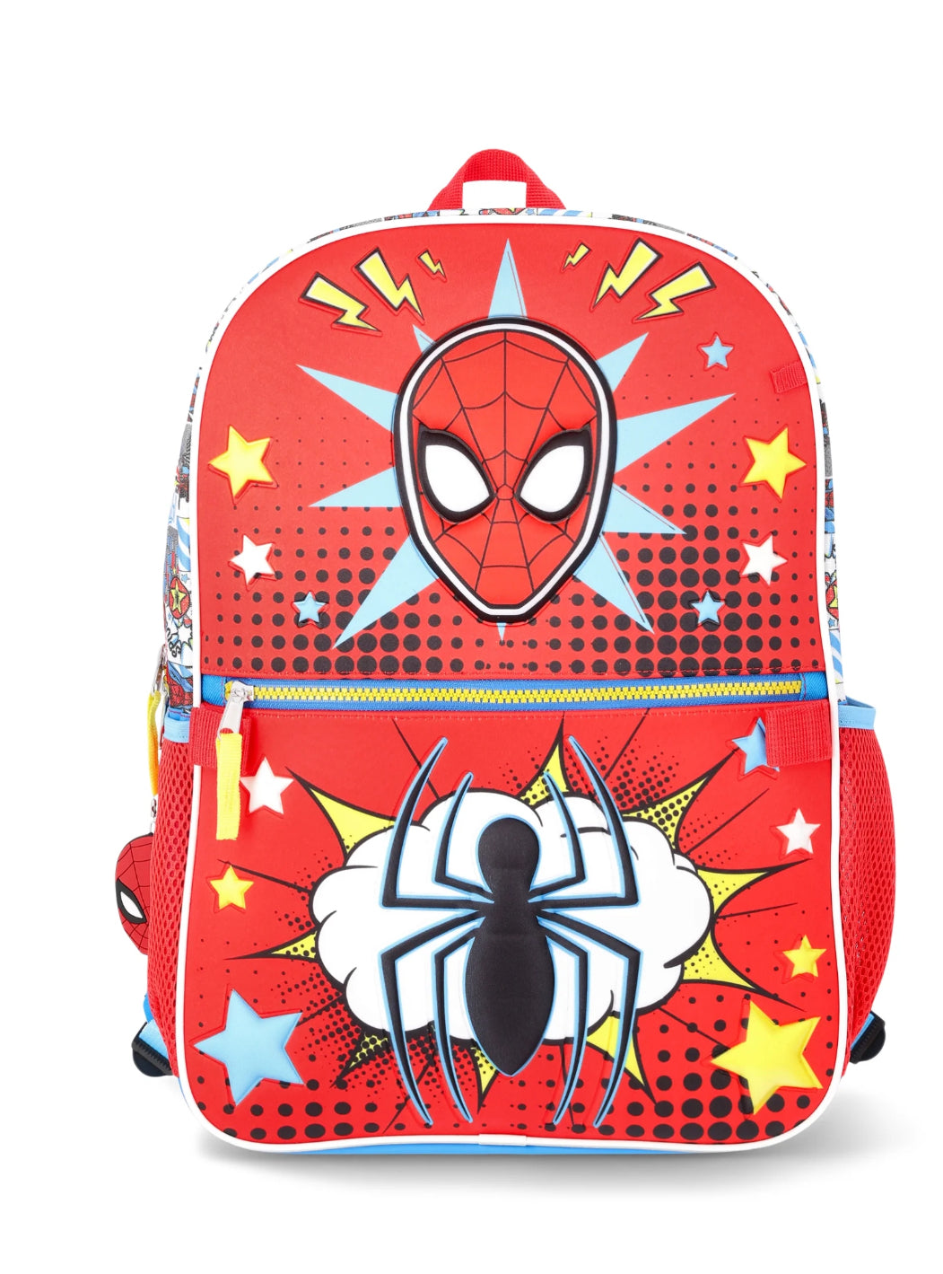 Marvel Spider-Man Boys 17" Backpack, Lunch Kit, Zip Case, Keychain and Water Bottle 5-Piece Set, Red