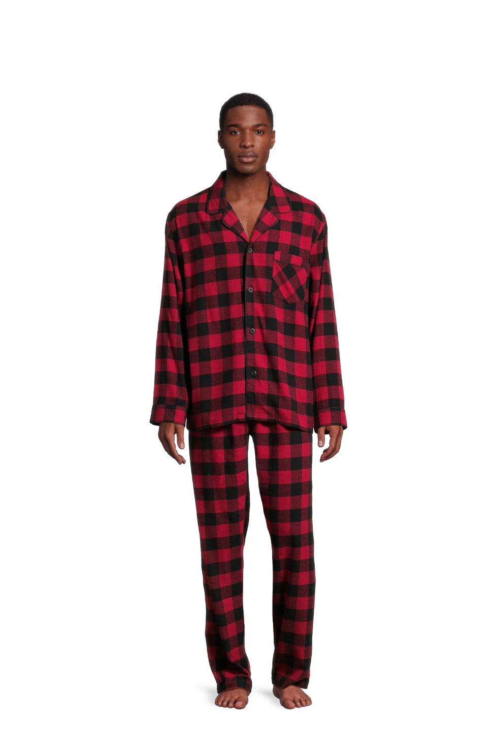 Hanes Men’s Slub Jersey Top and Ultra Soft Flannel Sleep Pants Set, 2-Piece