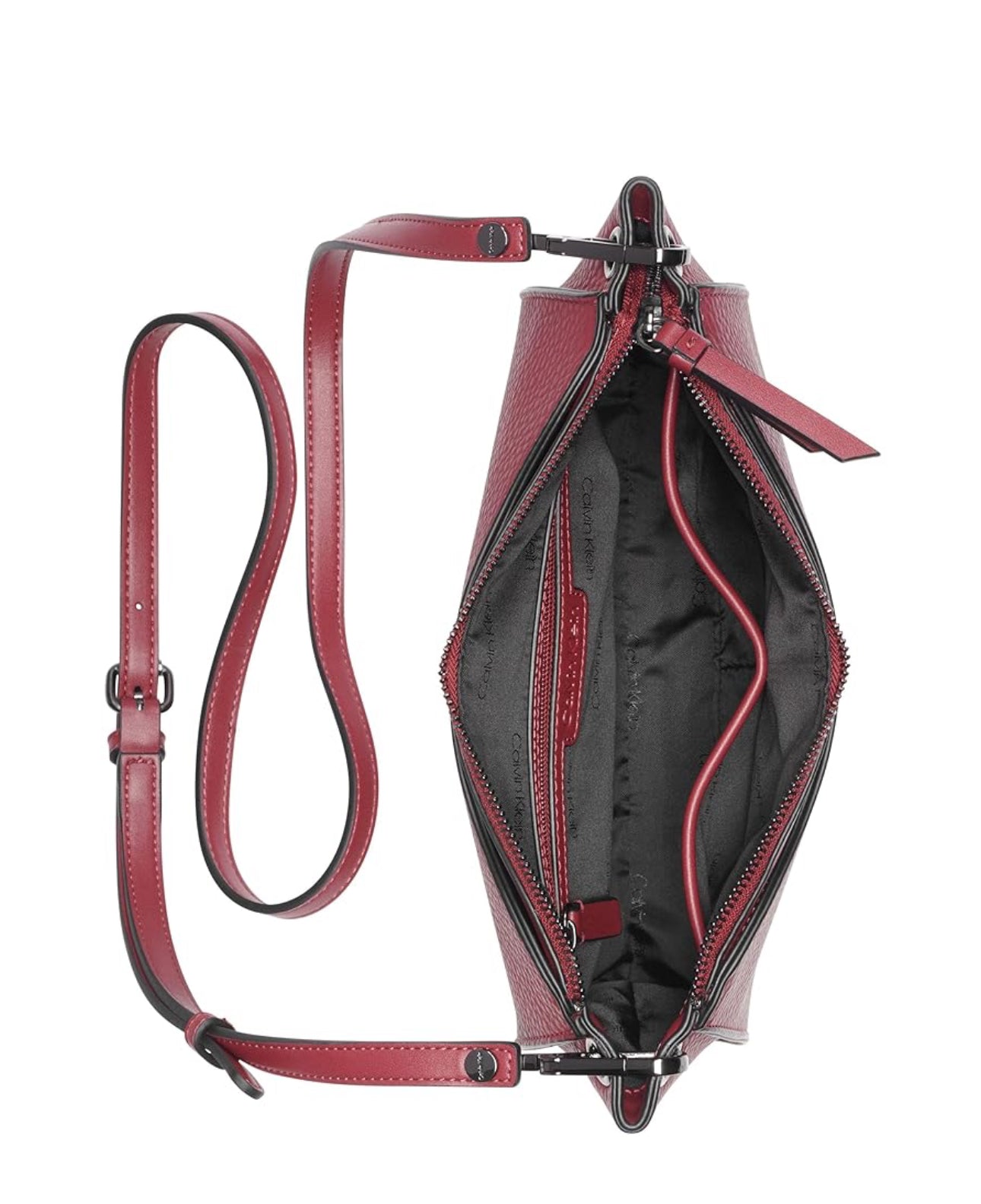 Calvin Klein Garnet Top Zip Crossbody, Cabernet, One Size