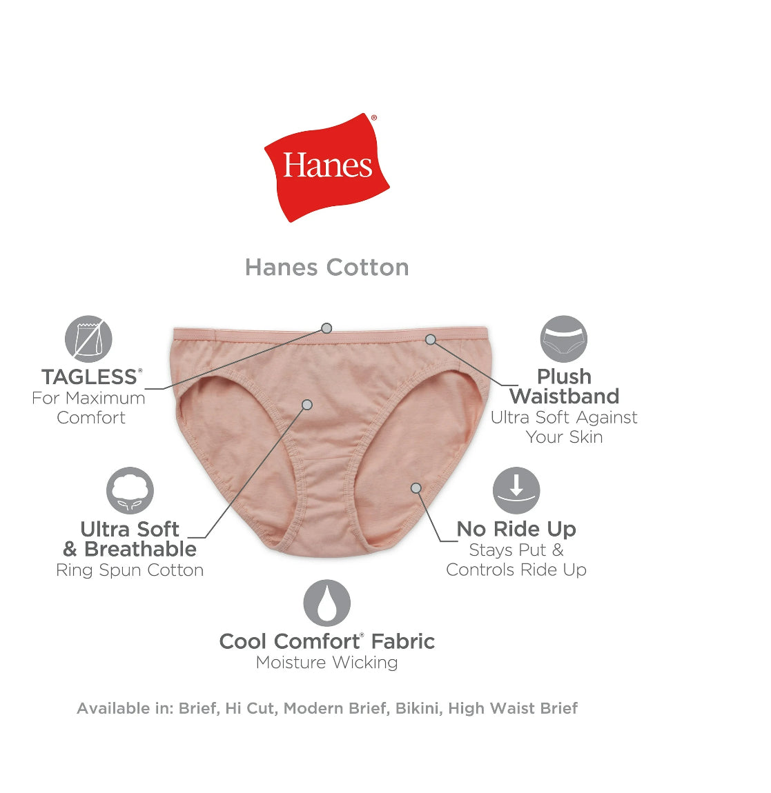Hanes Women's P2 Value Hi-Cut
