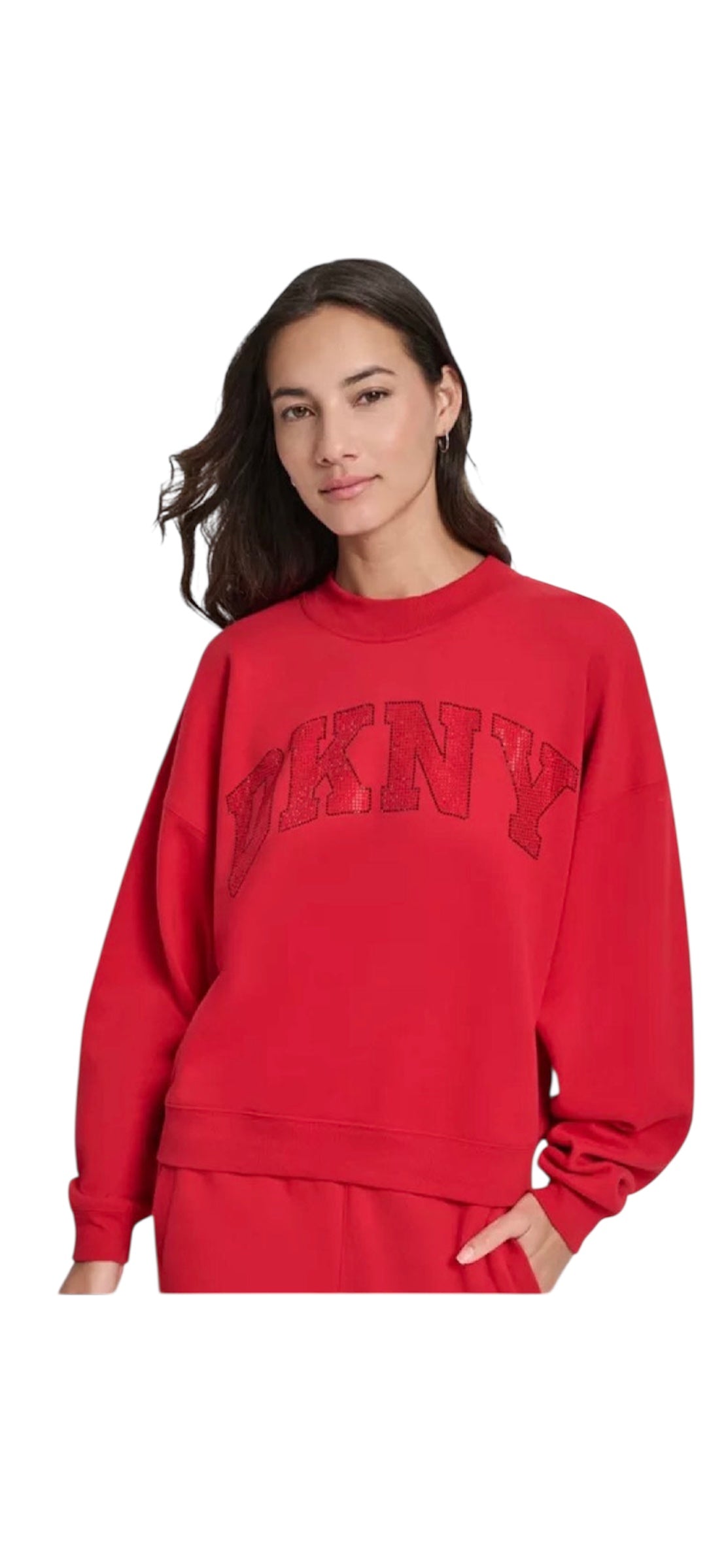 DKNY RHINESTONE LOGO HOODIE