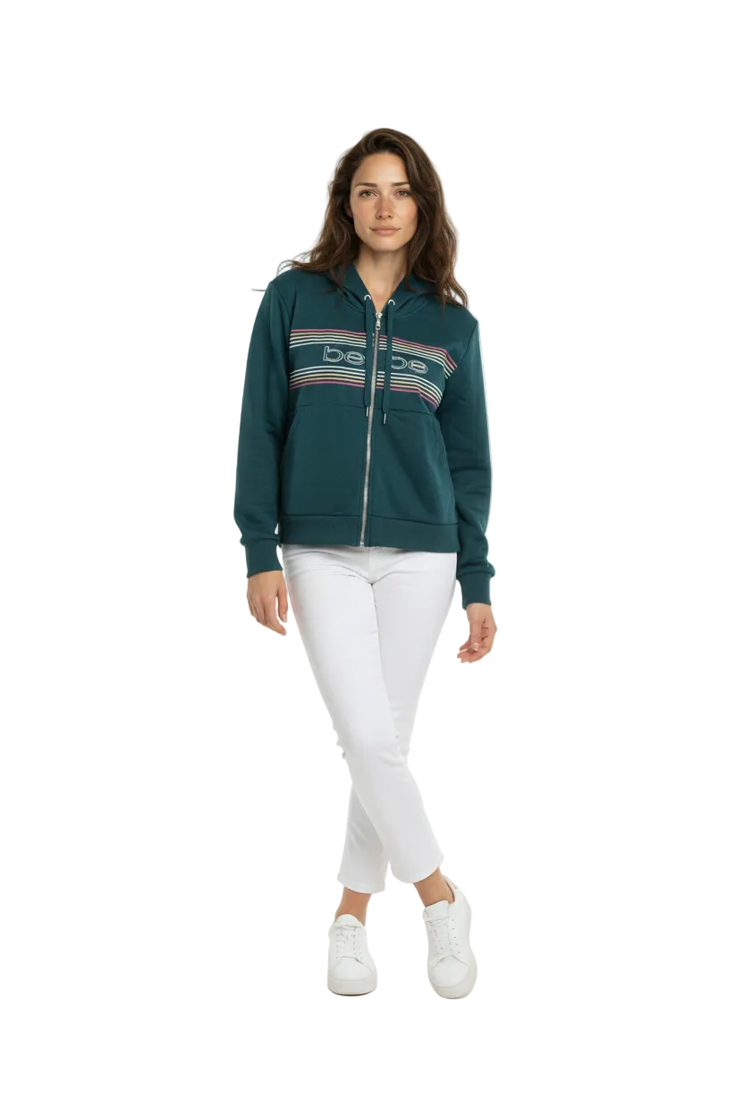 WOMEN BEBE ZIP UP HOODIE