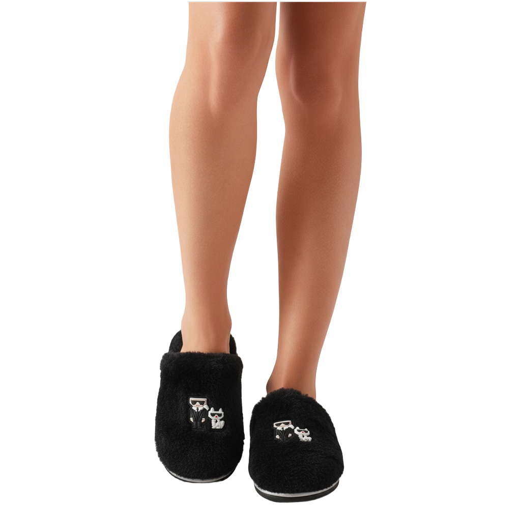 Karl Lagerfeld Black Slippers