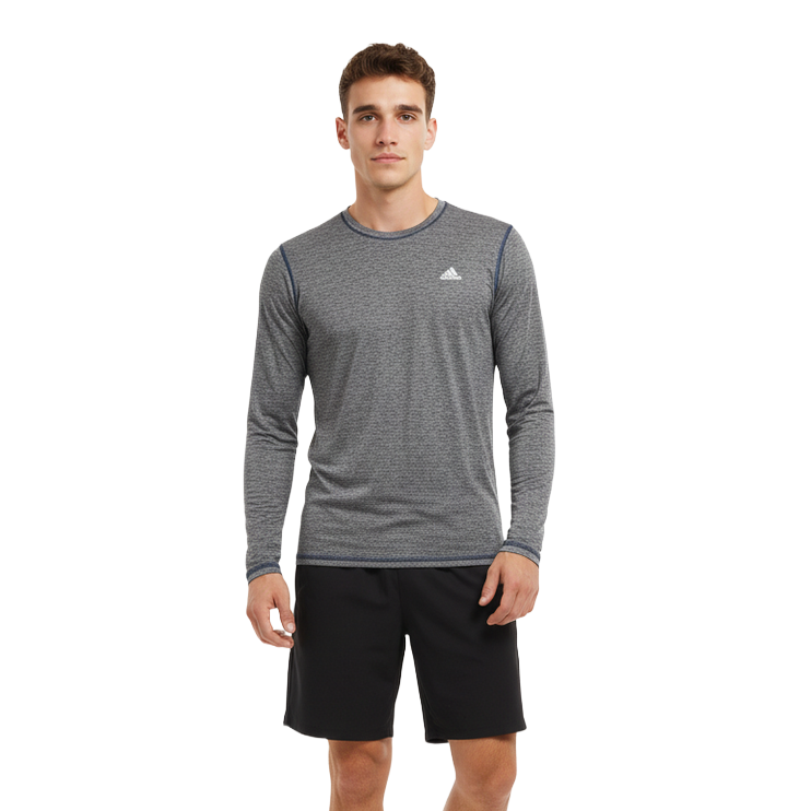 ADIDAS LONG SLEEVE NAVY TEE