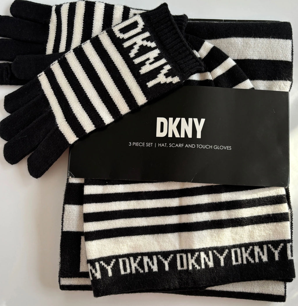 DKNY 3 Pieces Set | Hat, Scarf and Gloves
