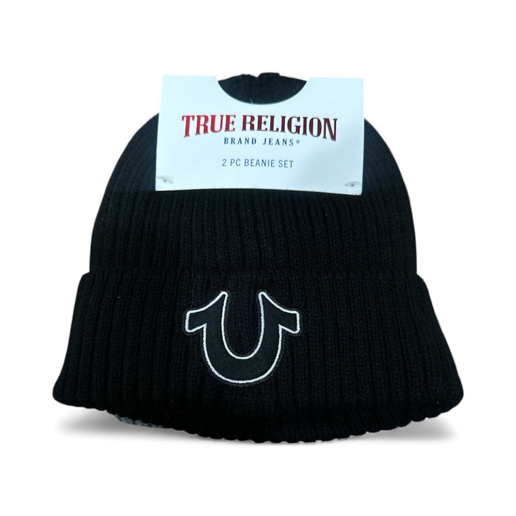 True Religion 2 Pcs Beanie Set