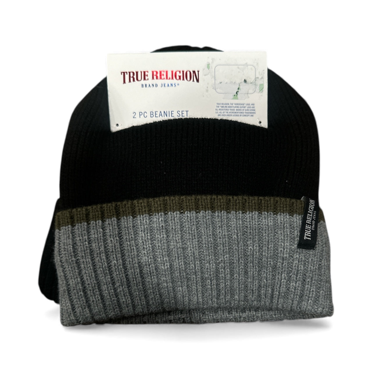 True Religion 2 Pcs Beanie Set