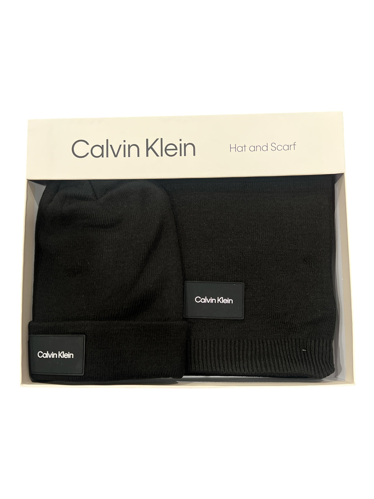 Calvin Klein Black Hat & Scarf