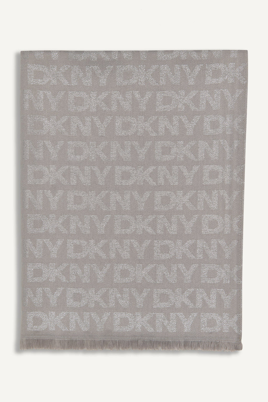 DKNY Shiny Silver and Grey Scarf