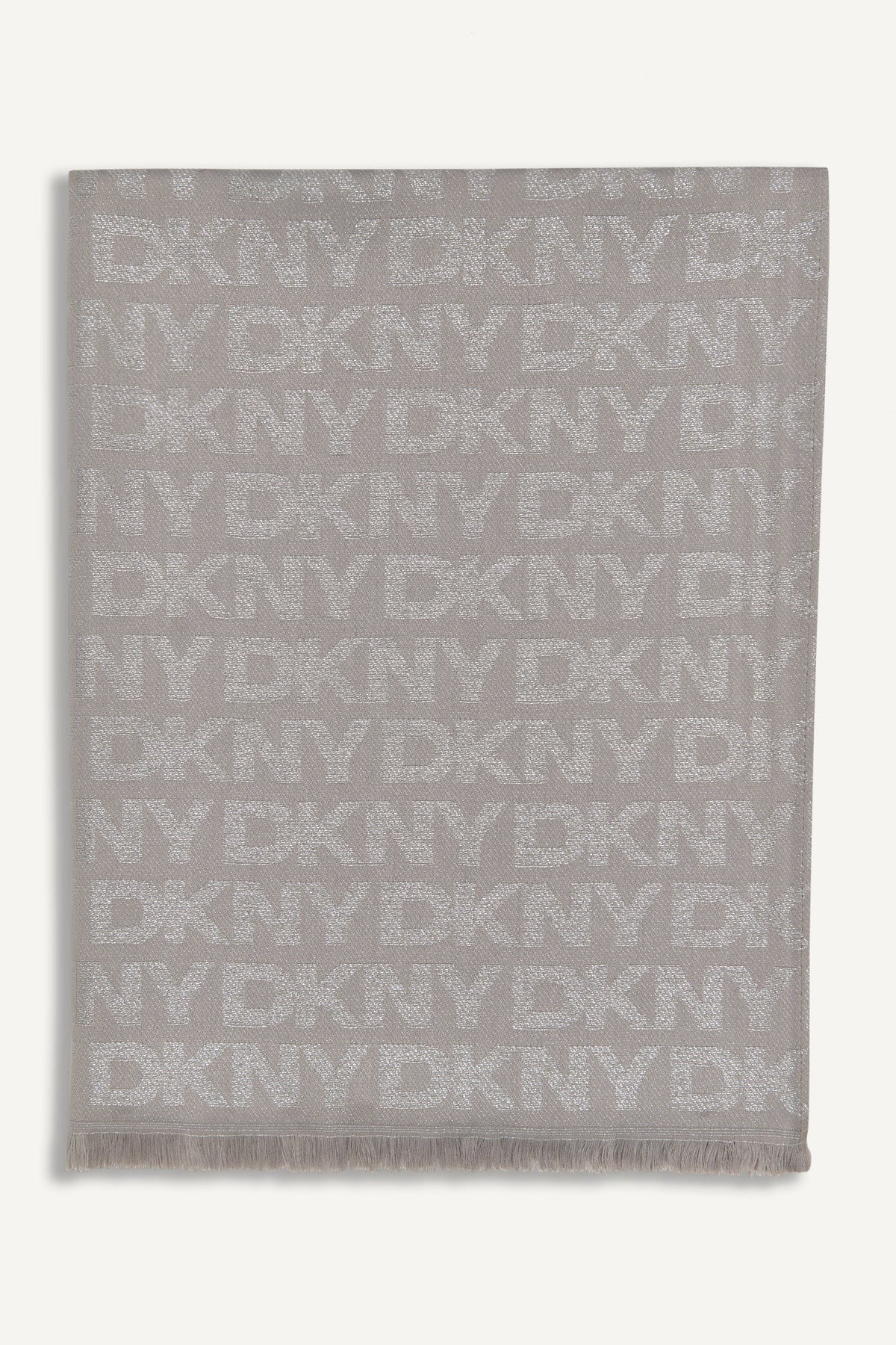 DKNY Shiny Silver and Grey Scarf