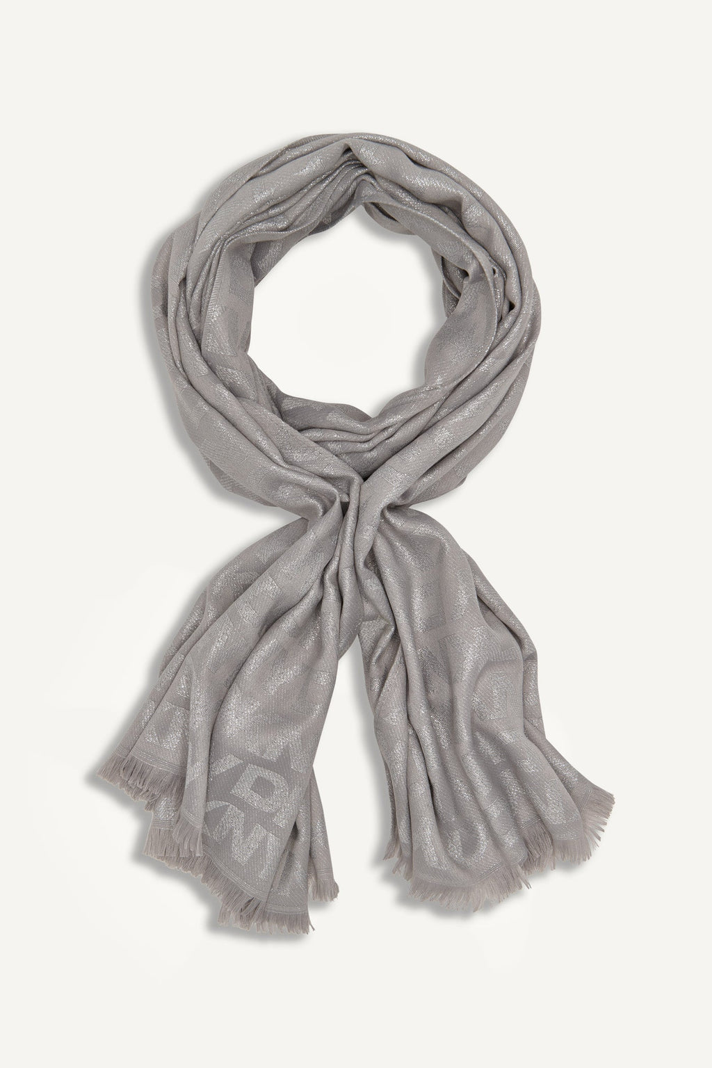 DKNY Shiny Silver and Grey Scarf