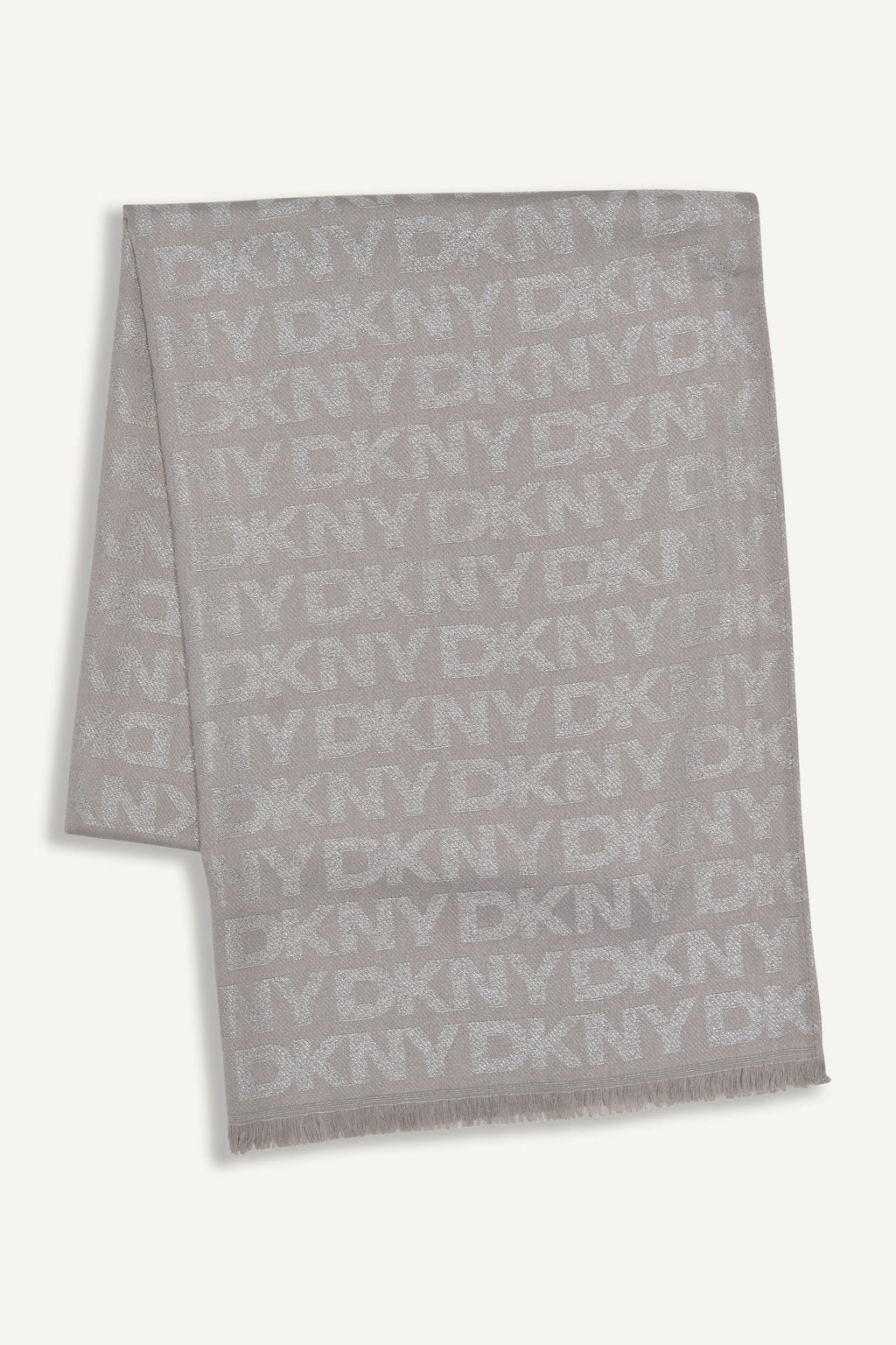 DKNY Shiny Silver and Grey Scarf