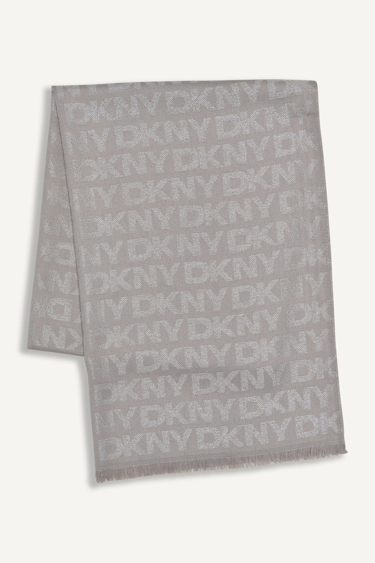 DKNY Shiny Silver and Grey Scarf