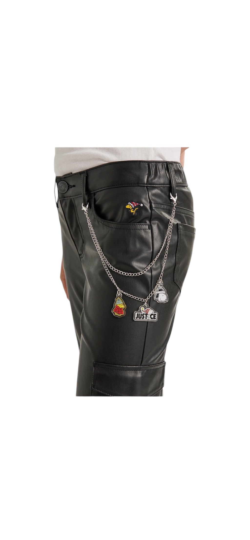 Justice x Snoopy Girls Pleather Flare Cargo