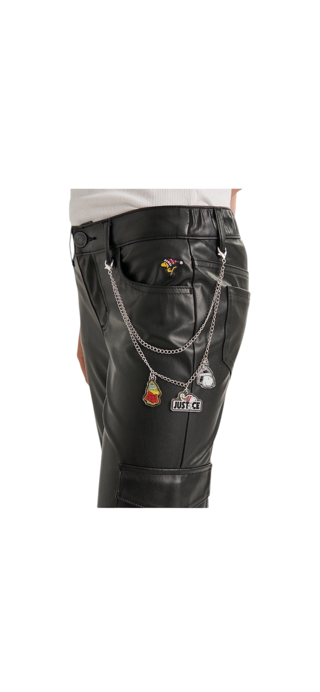 Justice x Snoopy Girls Pleather Flare Cargo