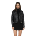 Levi's Women's Black Faux Leather Cropped Moto Jacket