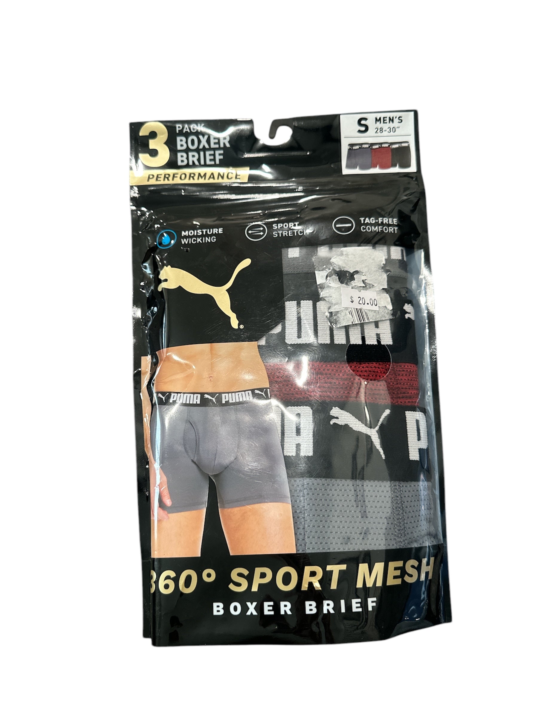 Puma 3 Pack Boxers Size S