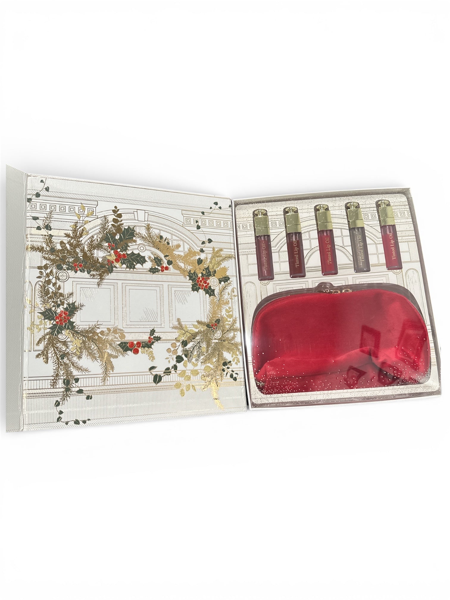 5 Tinted Lip Oils with Velvet Cosmetic Bag