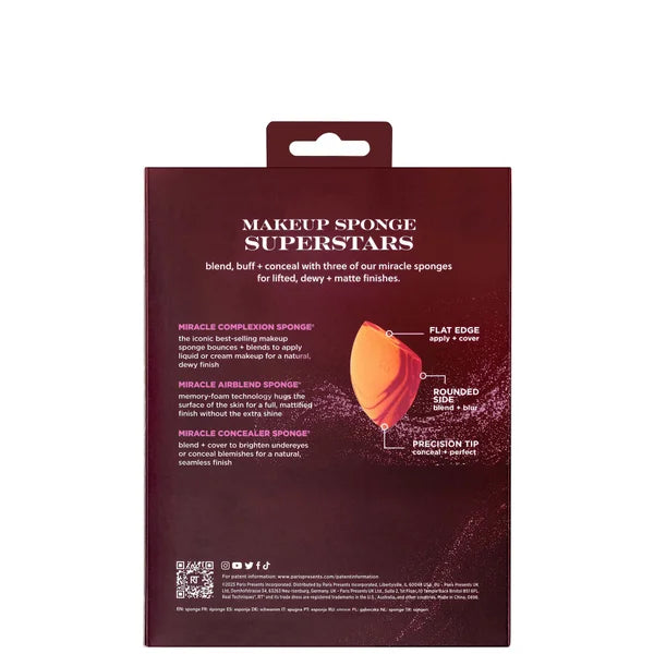 Real Techniques 3 Pc Makeup Sponge Set