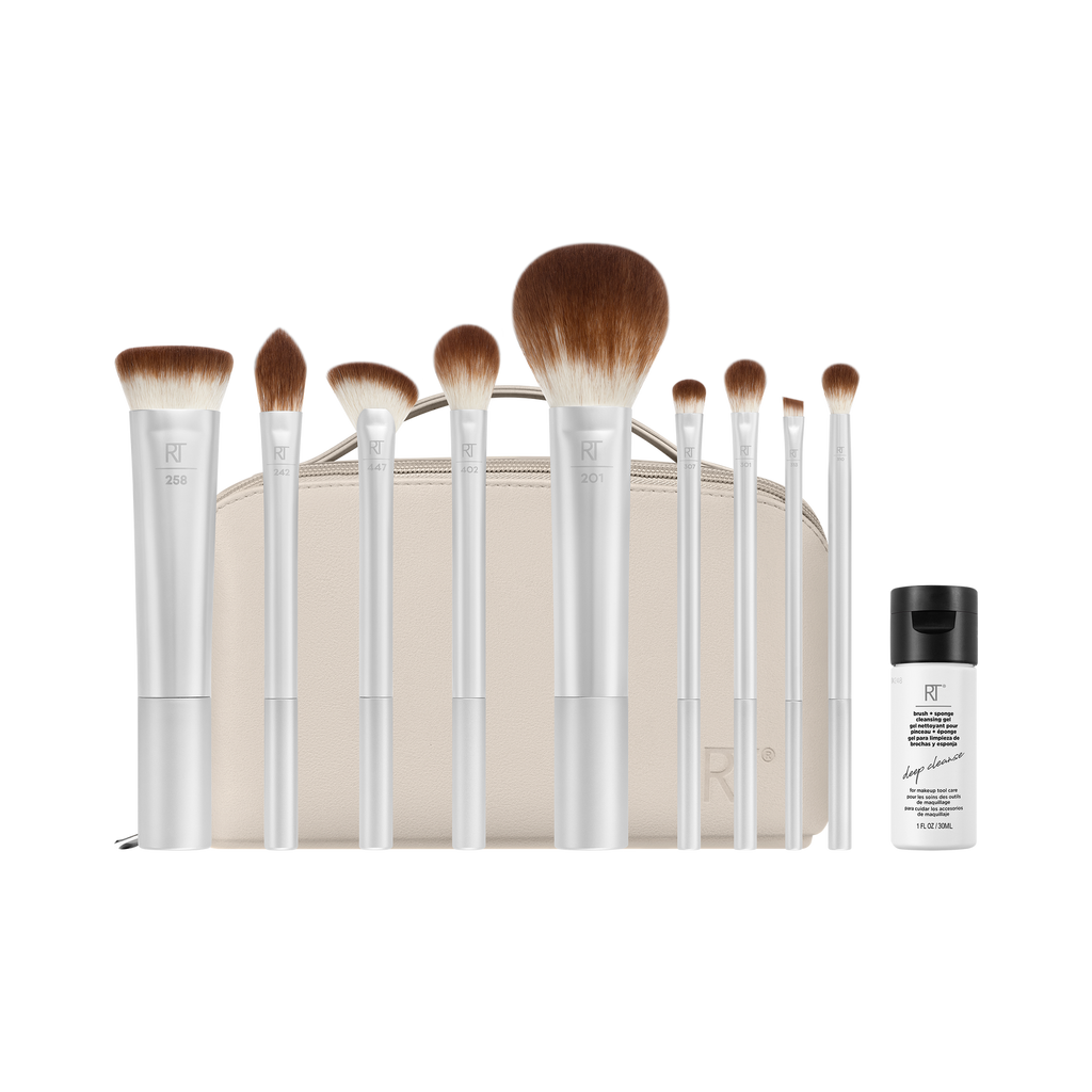 Real Technique Midnight Mood Brush + Cleanse Set 10 Pcs Set